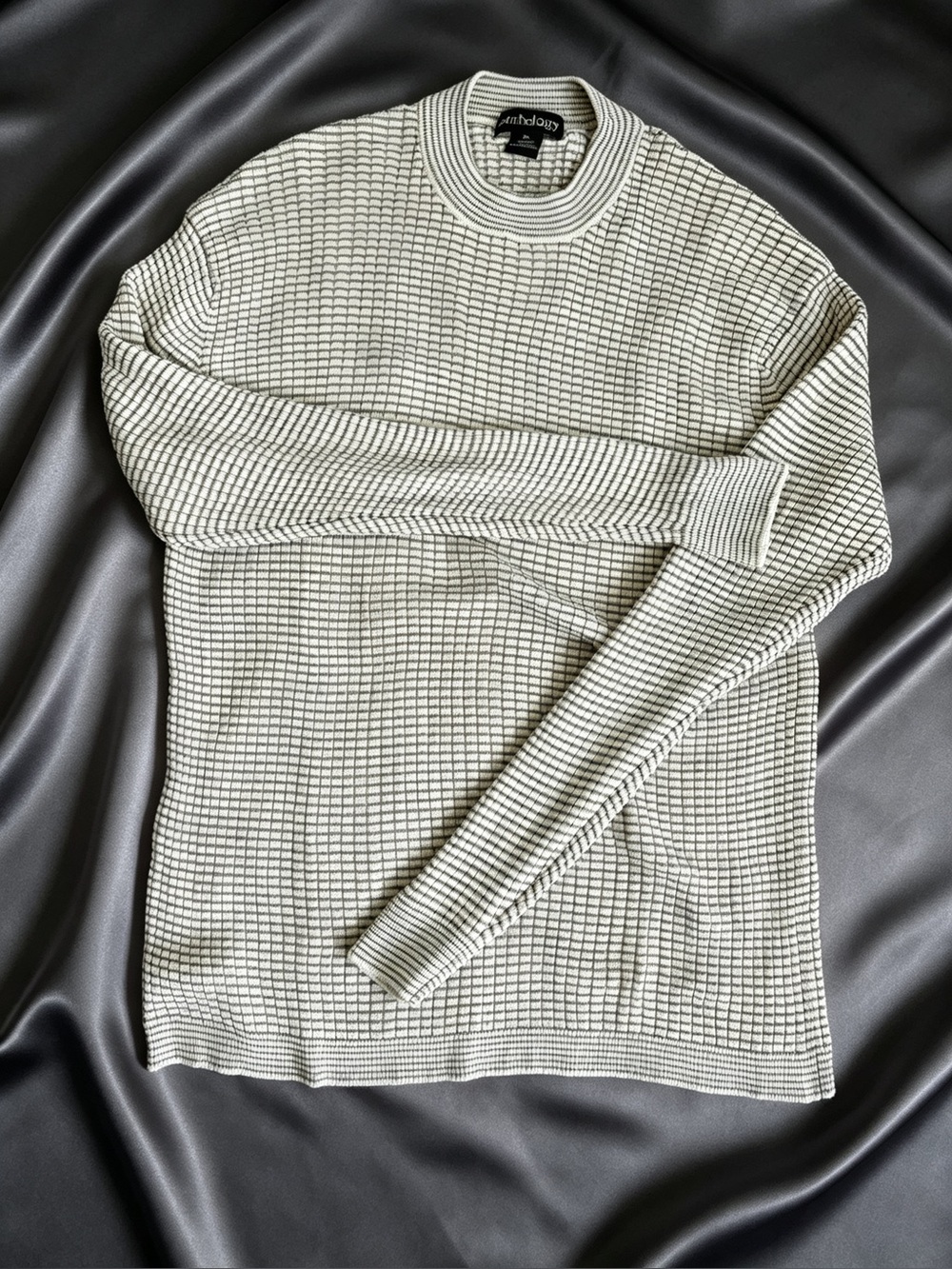 Vintage Anthology 100% Silk Mock Neck Sweater Women’s XL Knit Top